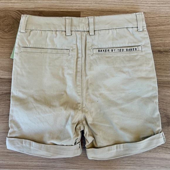 Baker By Ted Baker Khaki Dress Shorts With Adjustable Waist Boys Size 9 Years - Picture 4 of 8